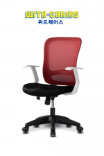 [위드체어스] 심플한 디자인의 스윙 화이트 메쉬 의자 JK-5101 (학생용/사무용) 사무용/가정용 의자 (높낮이 기능)